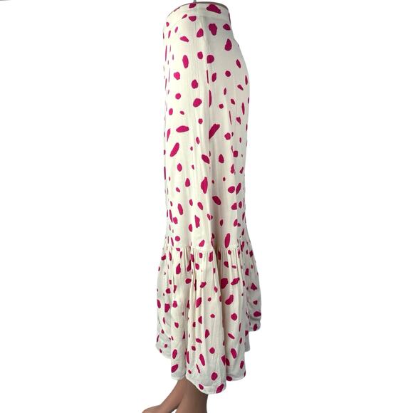 Aritzia Wilfred Women's White Pink Printed Straight A-Line Midi Maxi Skirt Sz 0 - Picture 3 of 7